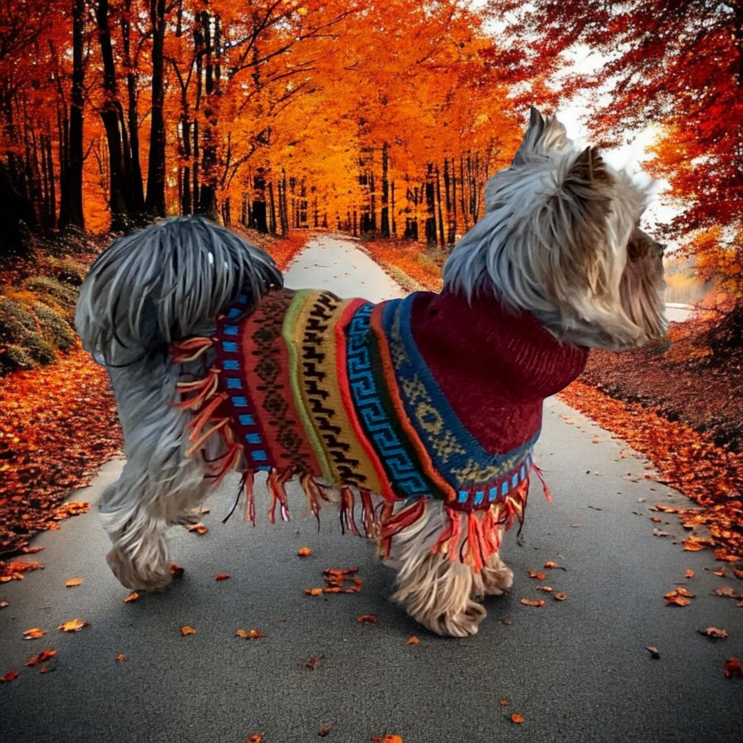 INCA RED Alpaca dog PONCHO SIZE X0-8