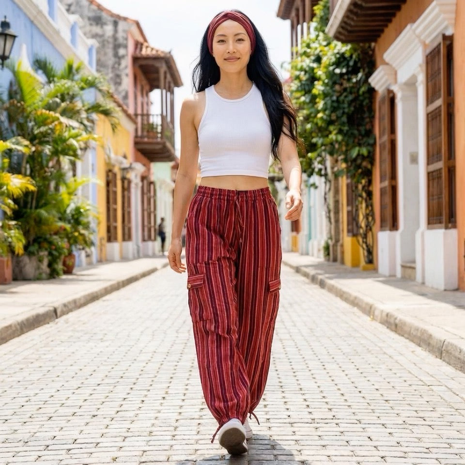 Luxury Boho Resort Harem Pants | Size Medium Coastal Lounge Pants