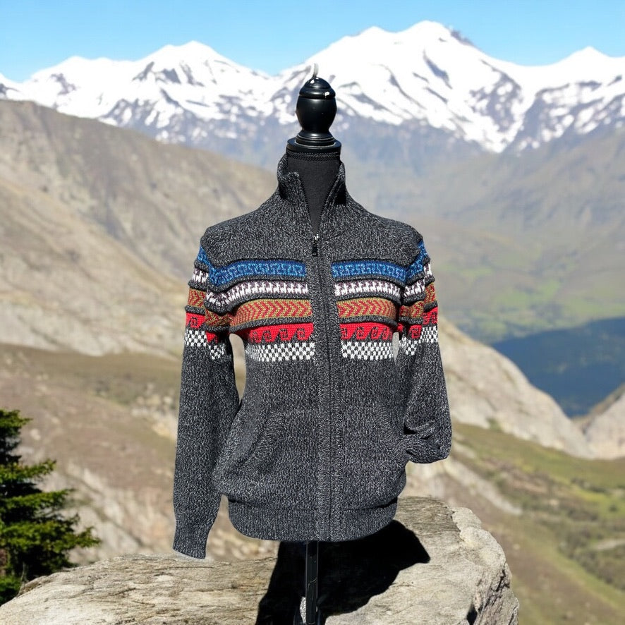 CUSCO ZIP UP STYLE ALPACA SWEATER (UNISEX)