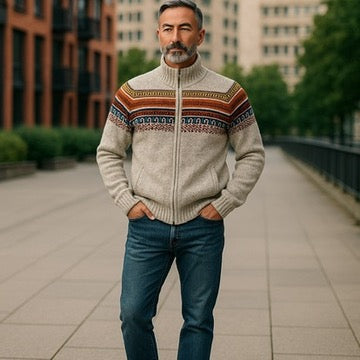 CUSCO ZIP UP STYLE ALPACA SWEATER (UNISEX)