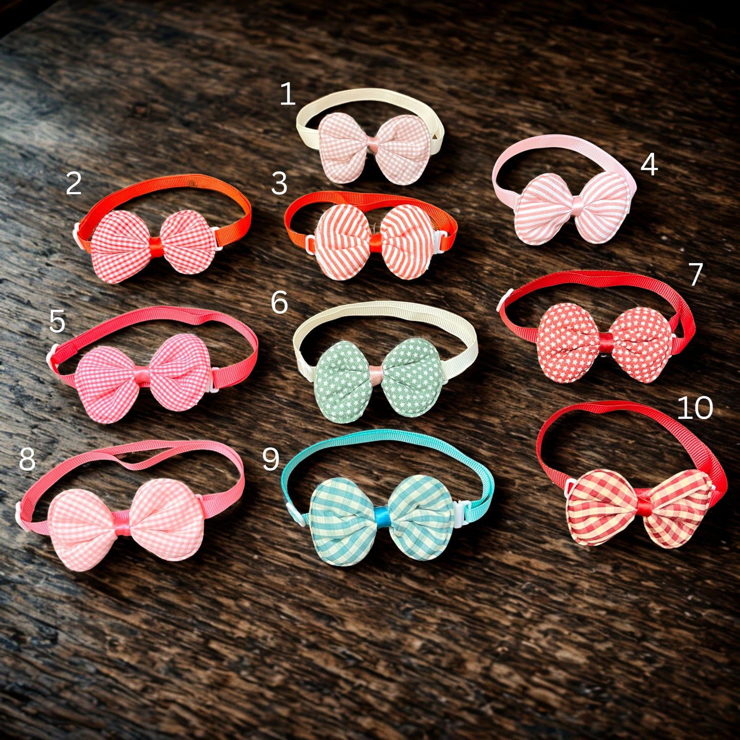 CUTIE PIE dog bows with strap.