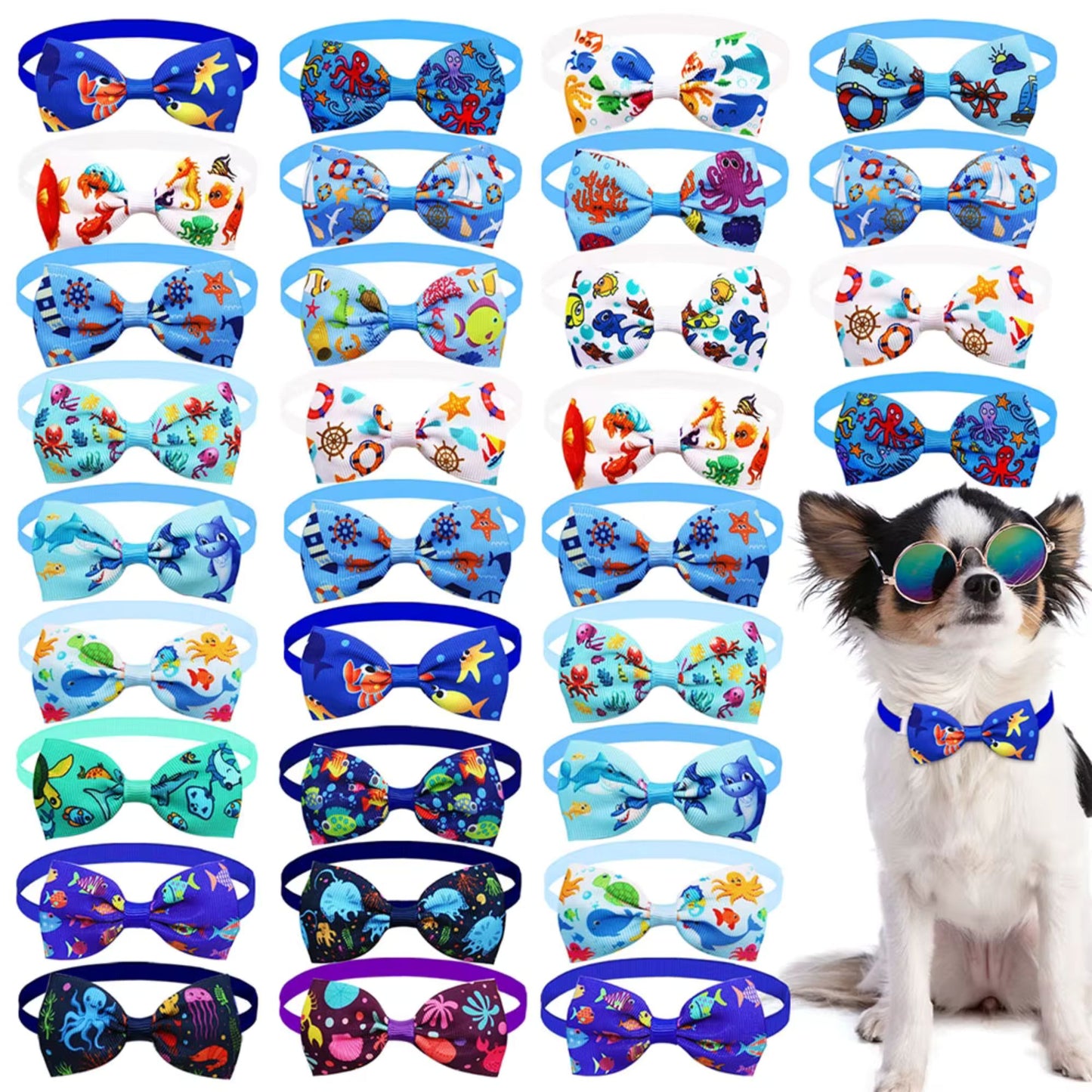 SUMMER STYLIN' dog bows with strap.