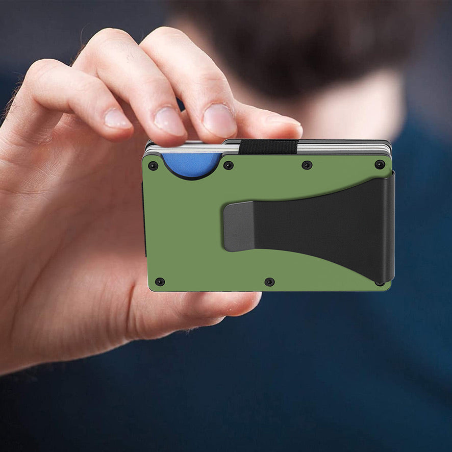 Military Green RFID blocking Slim wallet