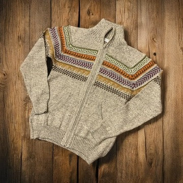 CUSCO ZIP UP STYLE ALPACA SWEATER (UNISEX)