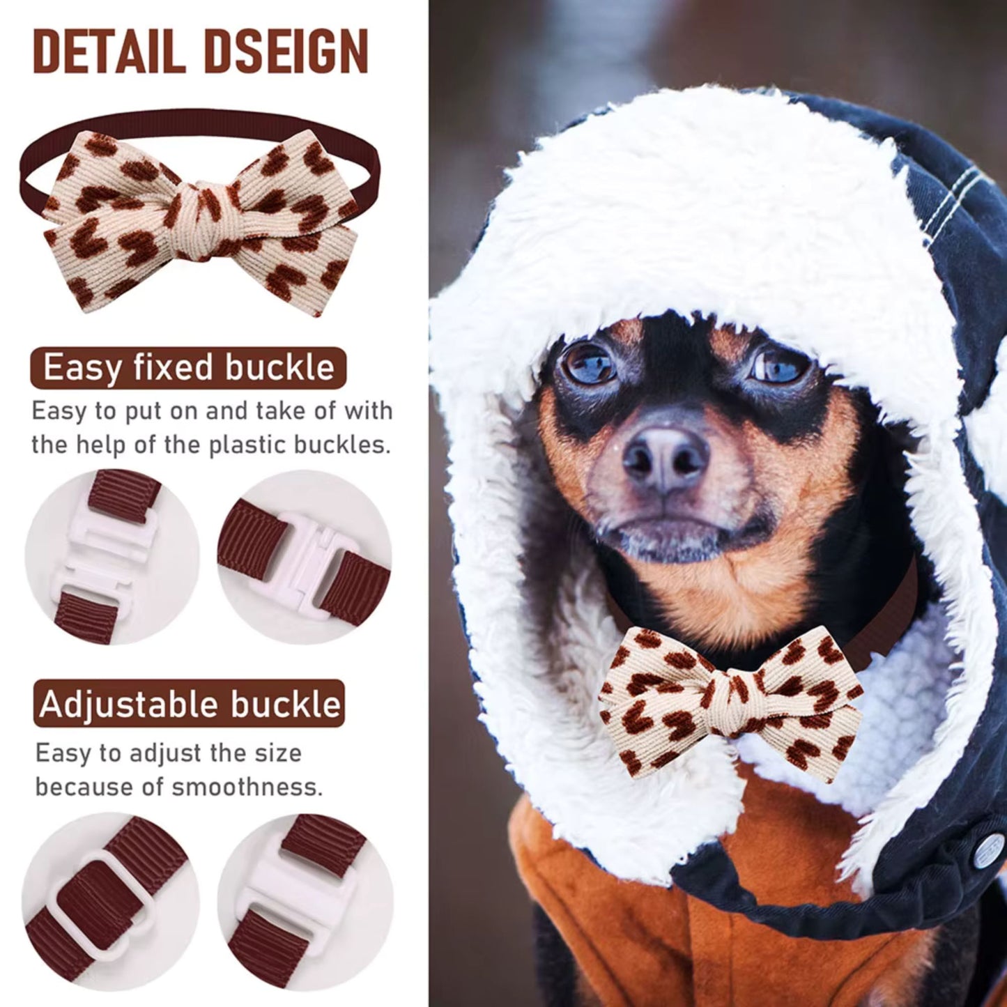 CAFE COLLECTION dog bows with strap.