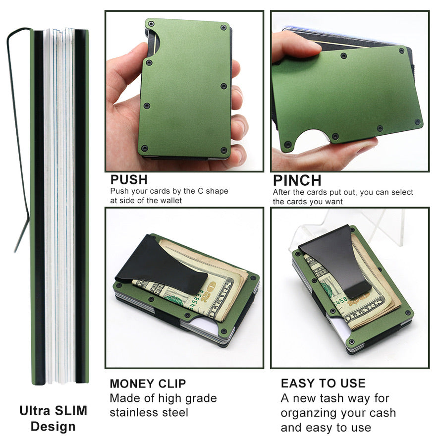 Blue Carbon RFID blocking slim wallet