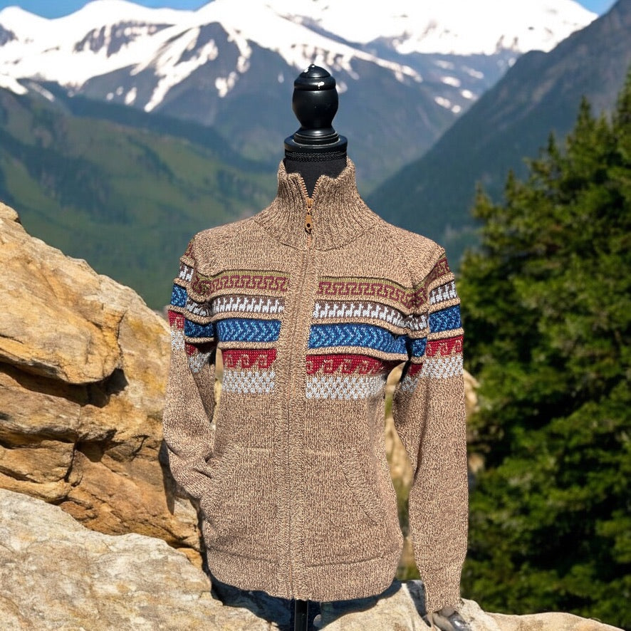 CUSCO ZIP UP STYLE ALPACA SWEATER (UNISEX)