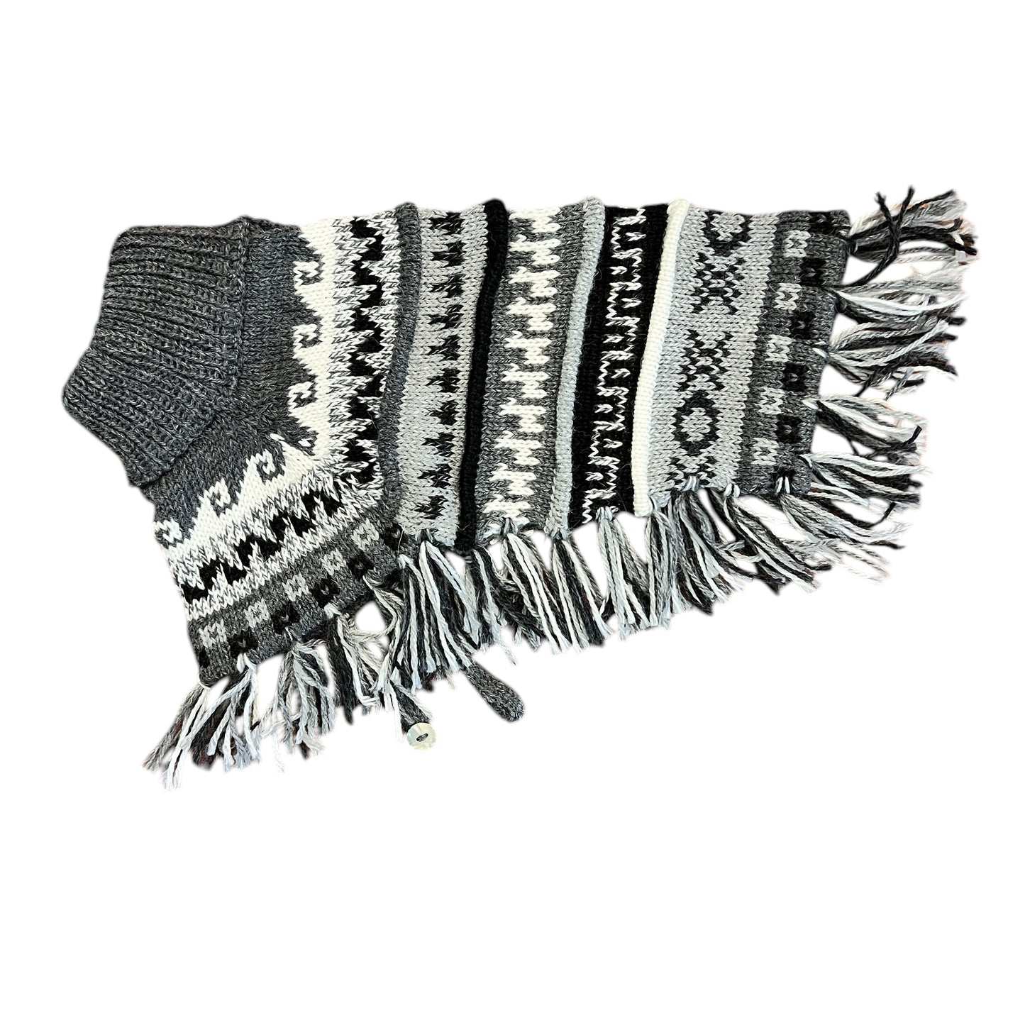 MACHU MIST (Charcoal) Alpaca dog poncho (sizes X0-8)