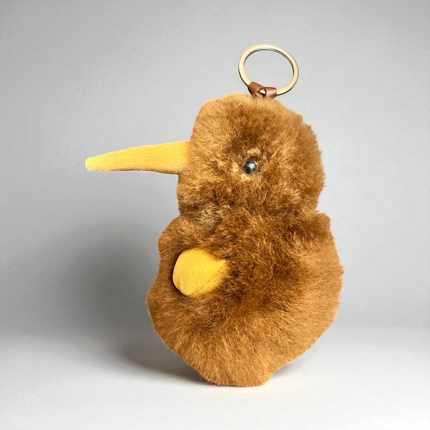 KIWI. ALPACA FUR ZIPPER CHARM
