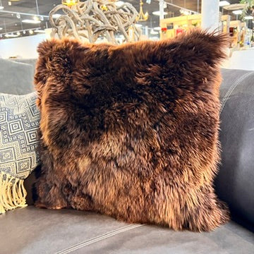 Baby Alpaca Fur Pillow 20x20 (brown)