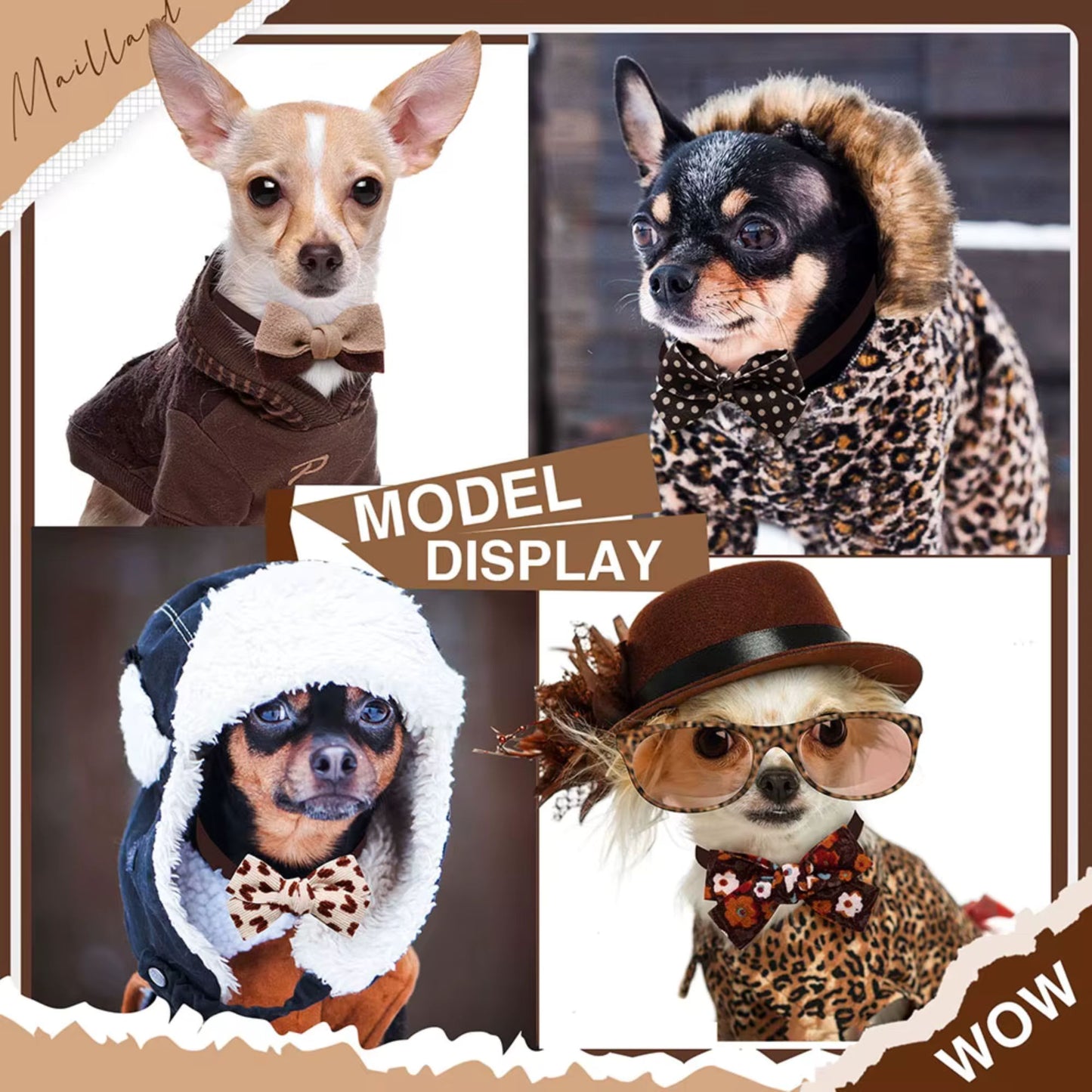 CAFE COLLECTION dog bows with strap.