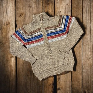 CUSCO ZIP UP STYLE ALPACA SWEATER (UNISEX)