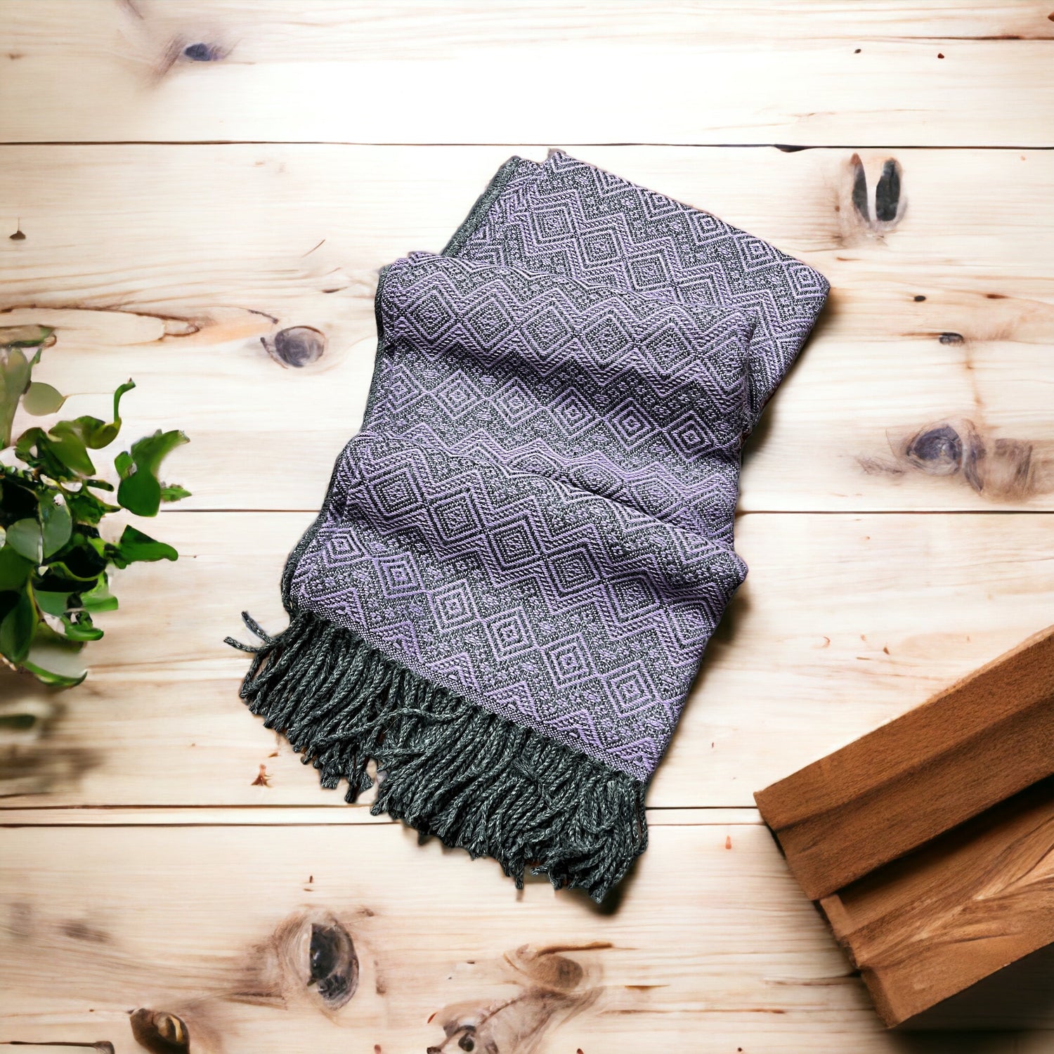 Hand-loomed Hypo-allergenic Royal Purple Alpaca blanket