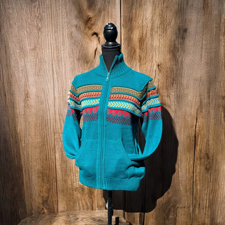 CUSCO ZIP UP STYLE ALPACA SWEATER (UNISEX)