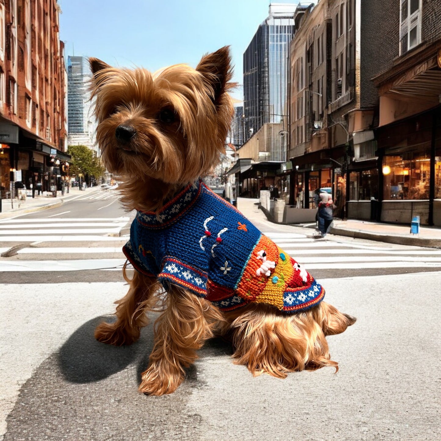 New ITALIAN BLUE zip up the back Luxury sweater. ON SALE!