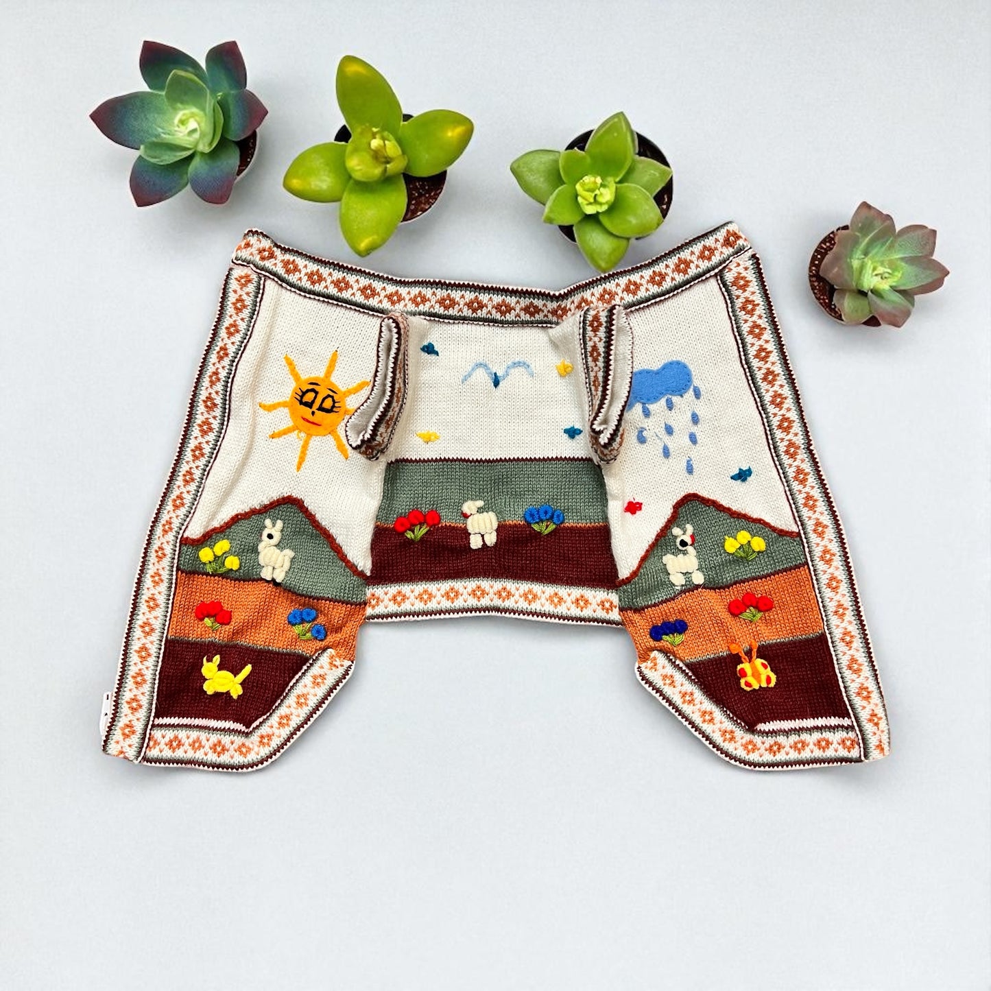 Royal BONE color Zip UP Dog Sweater All Sizes (XX0-14)