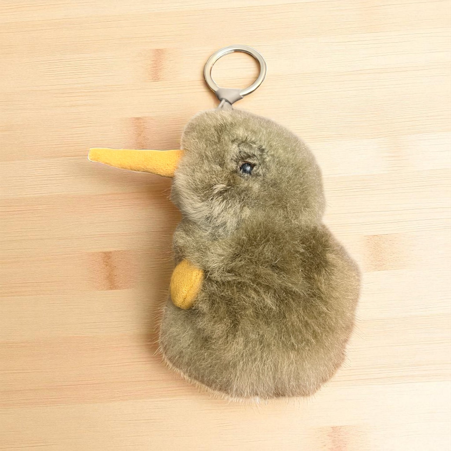 KIWI. ALPACA FUR ZIPPER CHARM