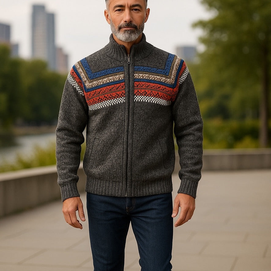 CUSCO ZIP UP STYLE ALPACA SWEATER (UNISEX)