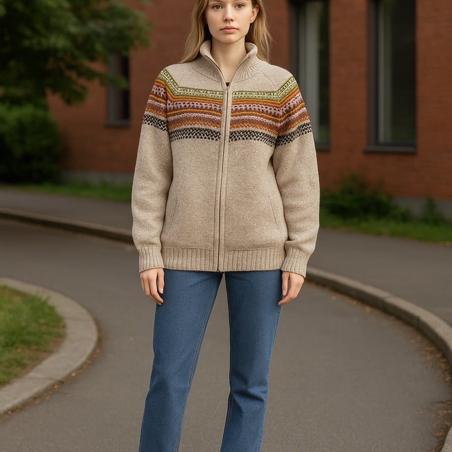 CUSCO ZIP UP STYLE ALPACA SWEATER (UNISEX)