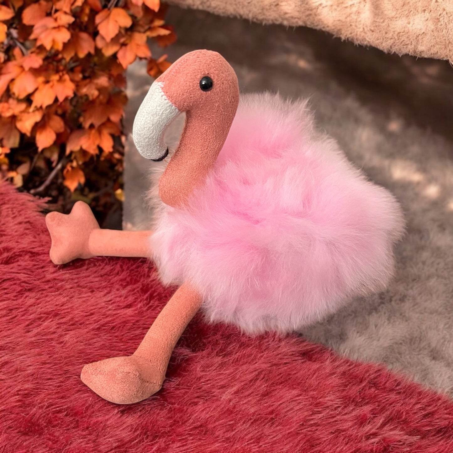 HANDMADE luxury baby Alpaca fur Flamingo