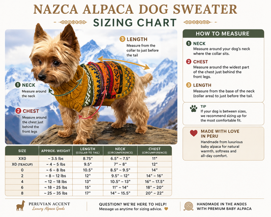 NAZCA Alpaca dog sweater, INCA GOLD (Size XX0-8)