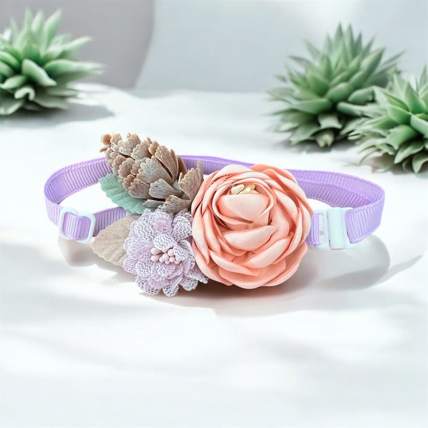 PINECONE dog bow flower inspired for little dogs like yorkies from 4 lbs to 20 lbs