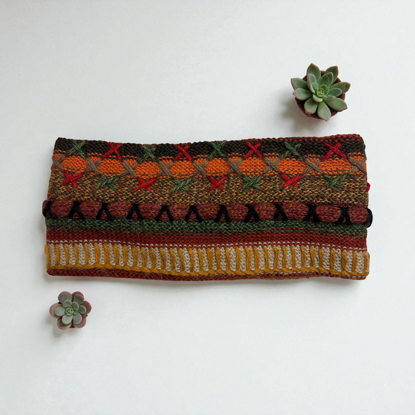 Peruvian Handmade reversible alpaca headbands