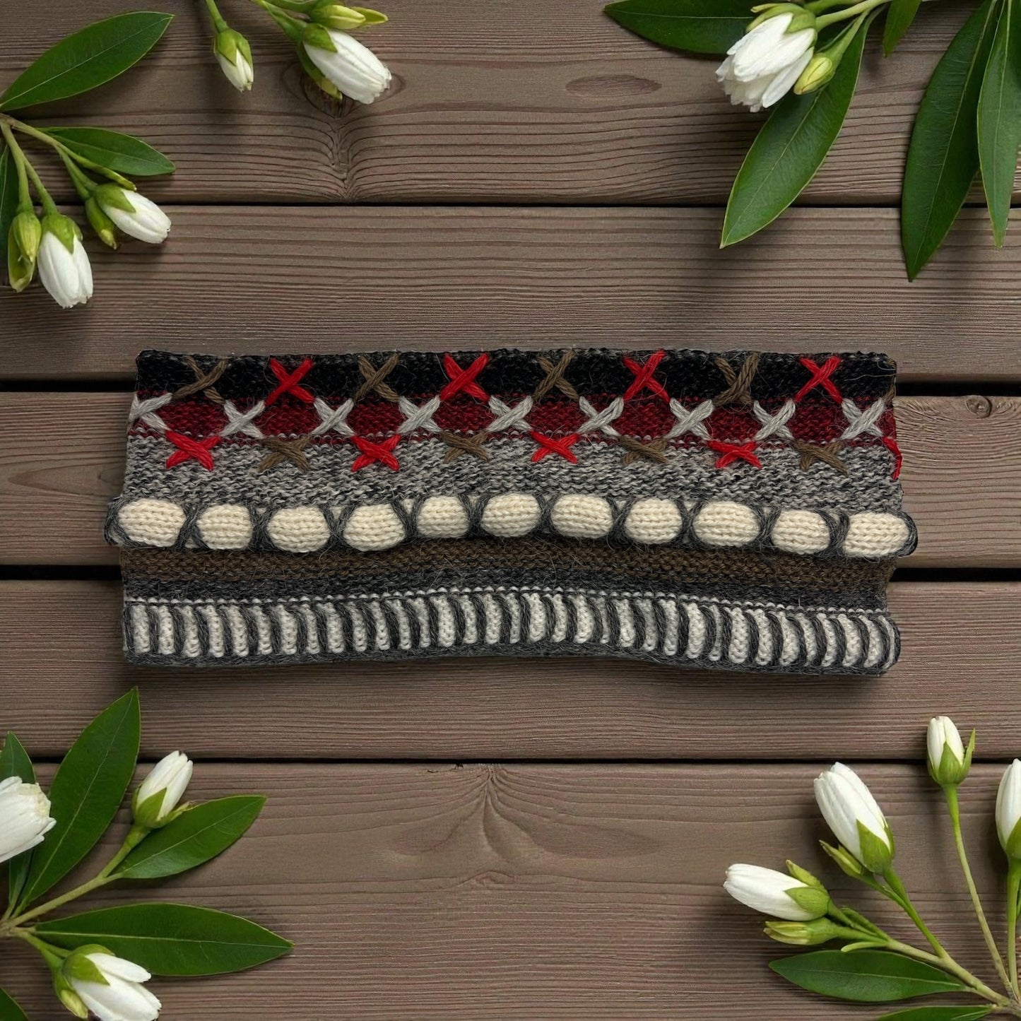 Peruvian Handmade reversible alpaca headbands