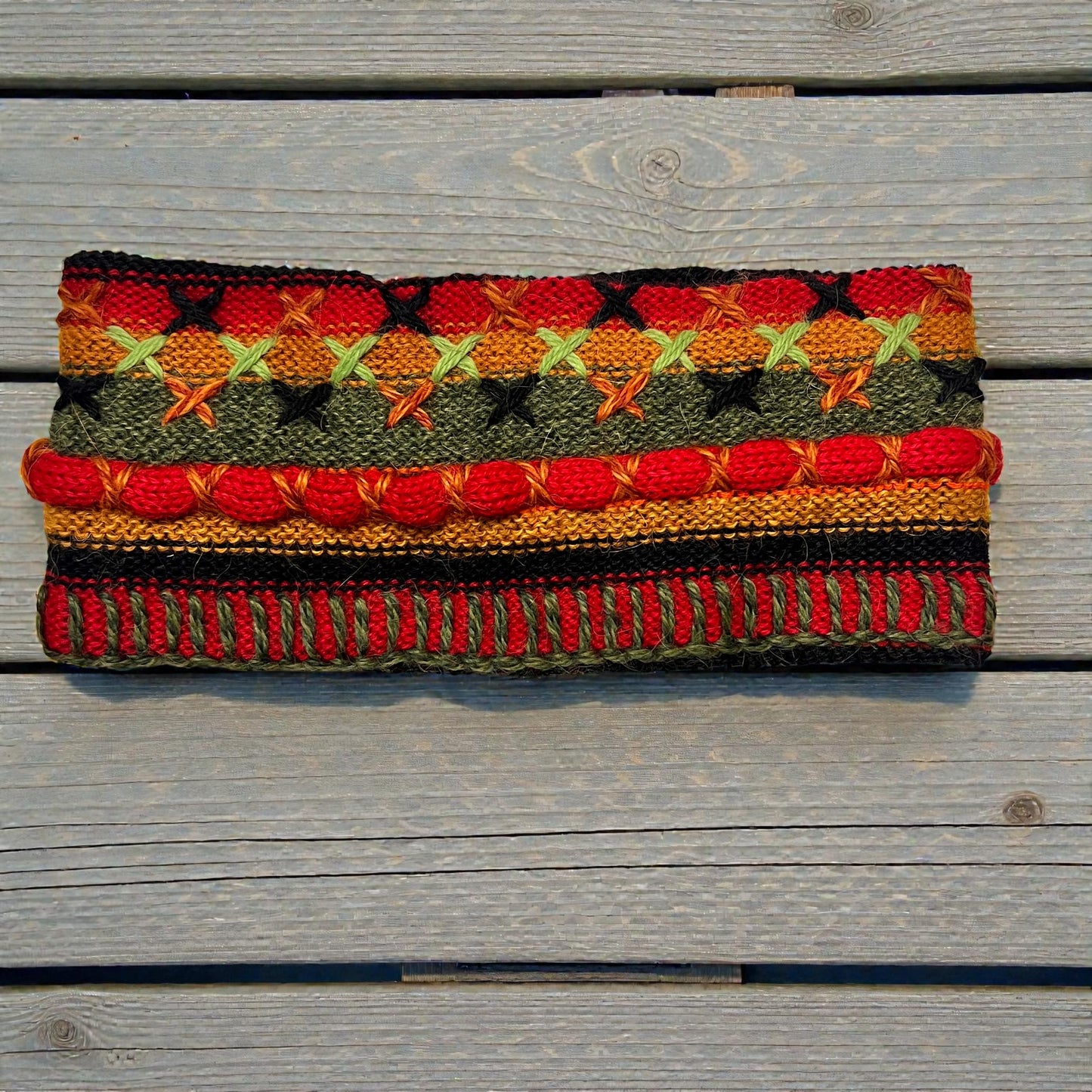 Peruvian Handmade reversible alpaca headbands