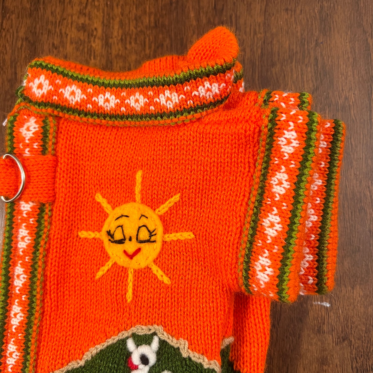 PUMPKIN SPICE Doggie Sweater Handmade Zip Up The Back Design.