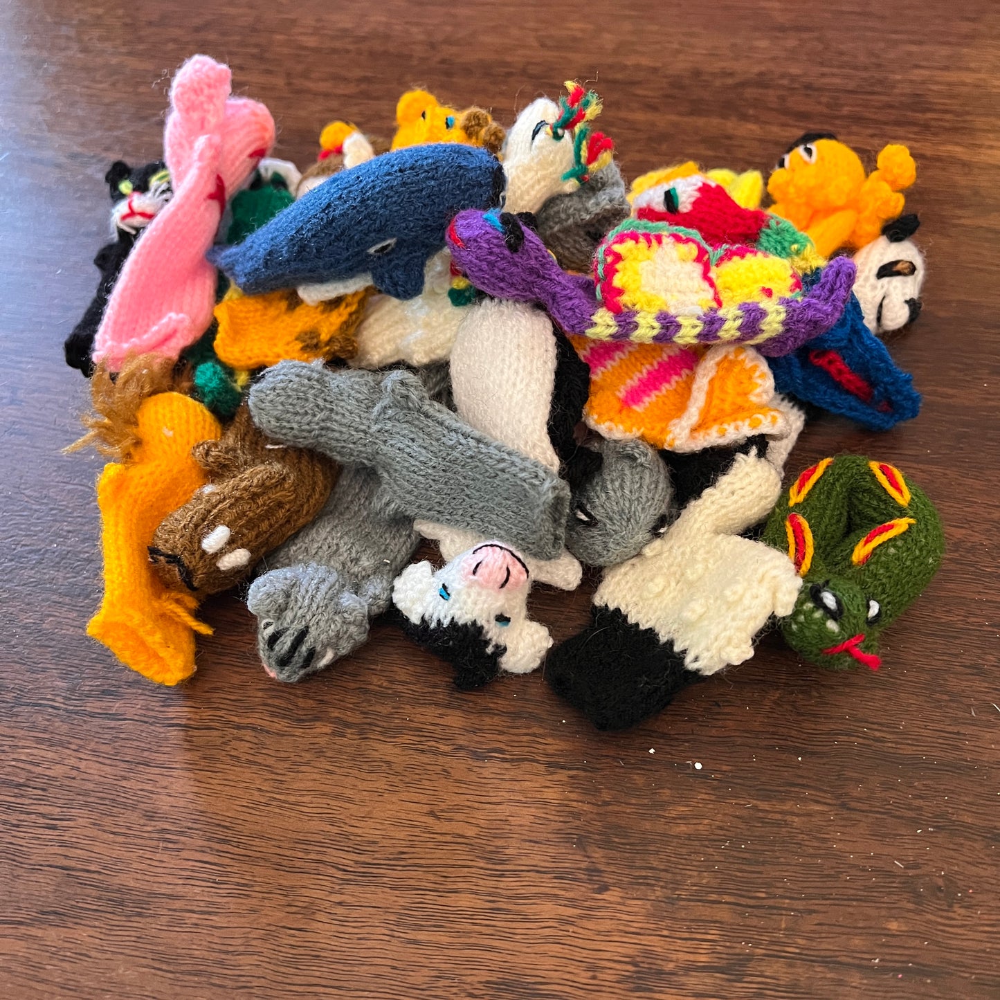 Hand Knit finger puppets