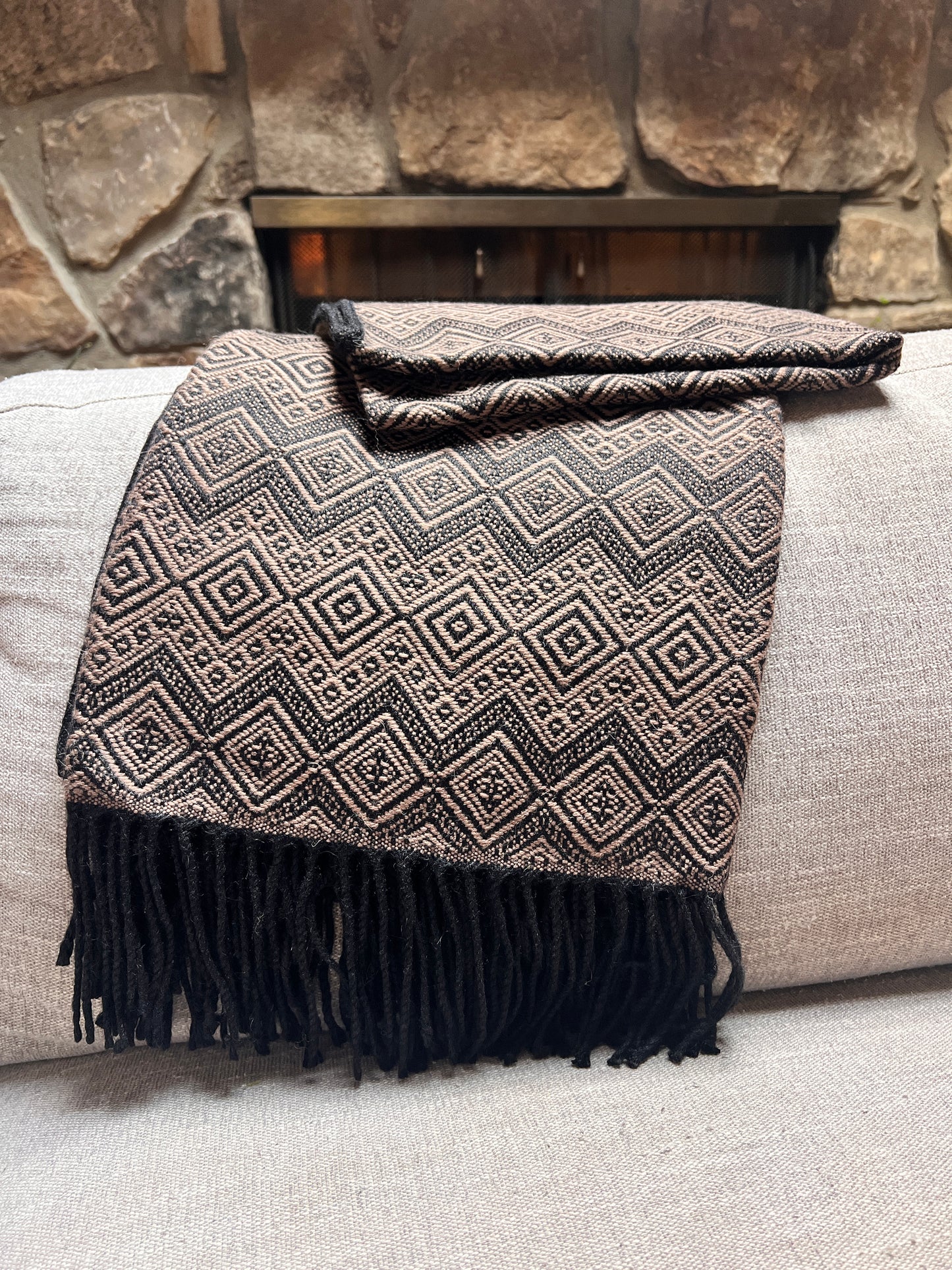 Andean Noir Alpaca Throw Blanket.