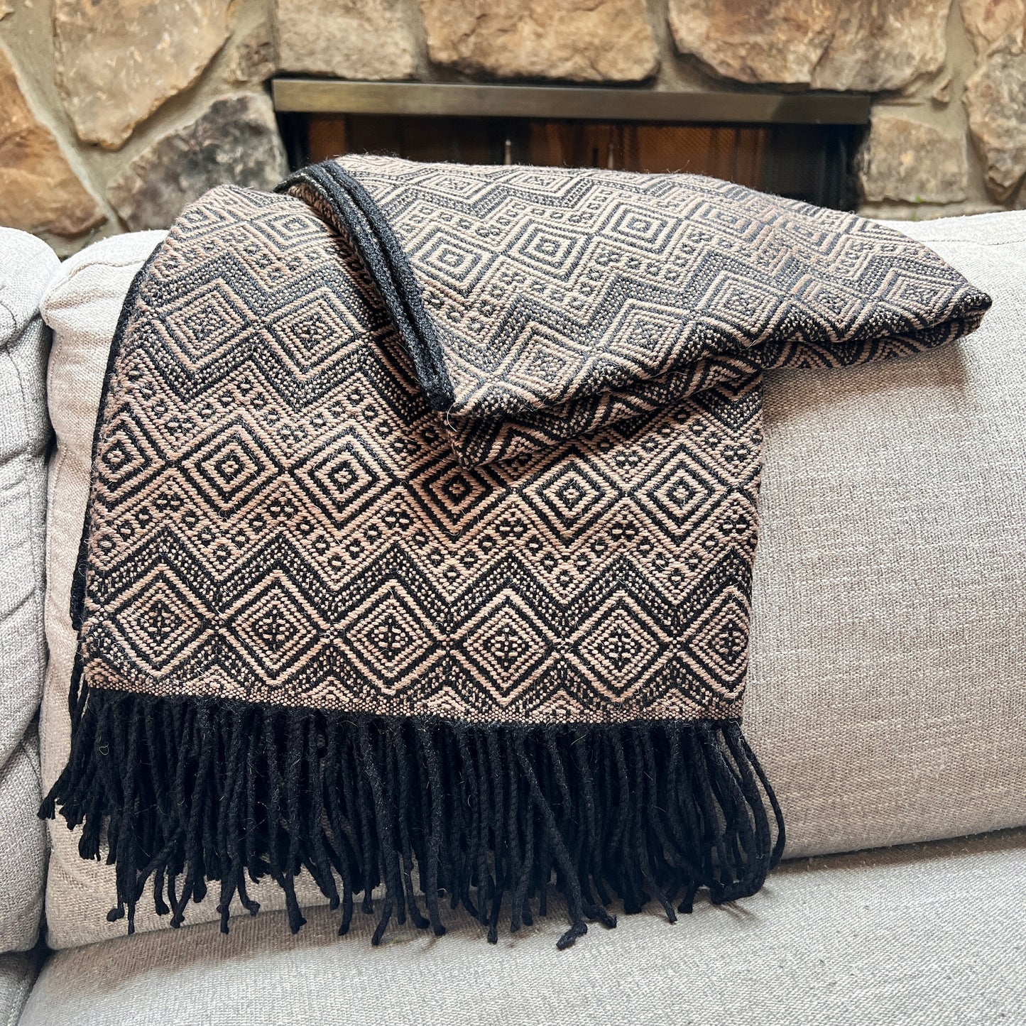 Andean Noir Alpaca Throw Blanket.