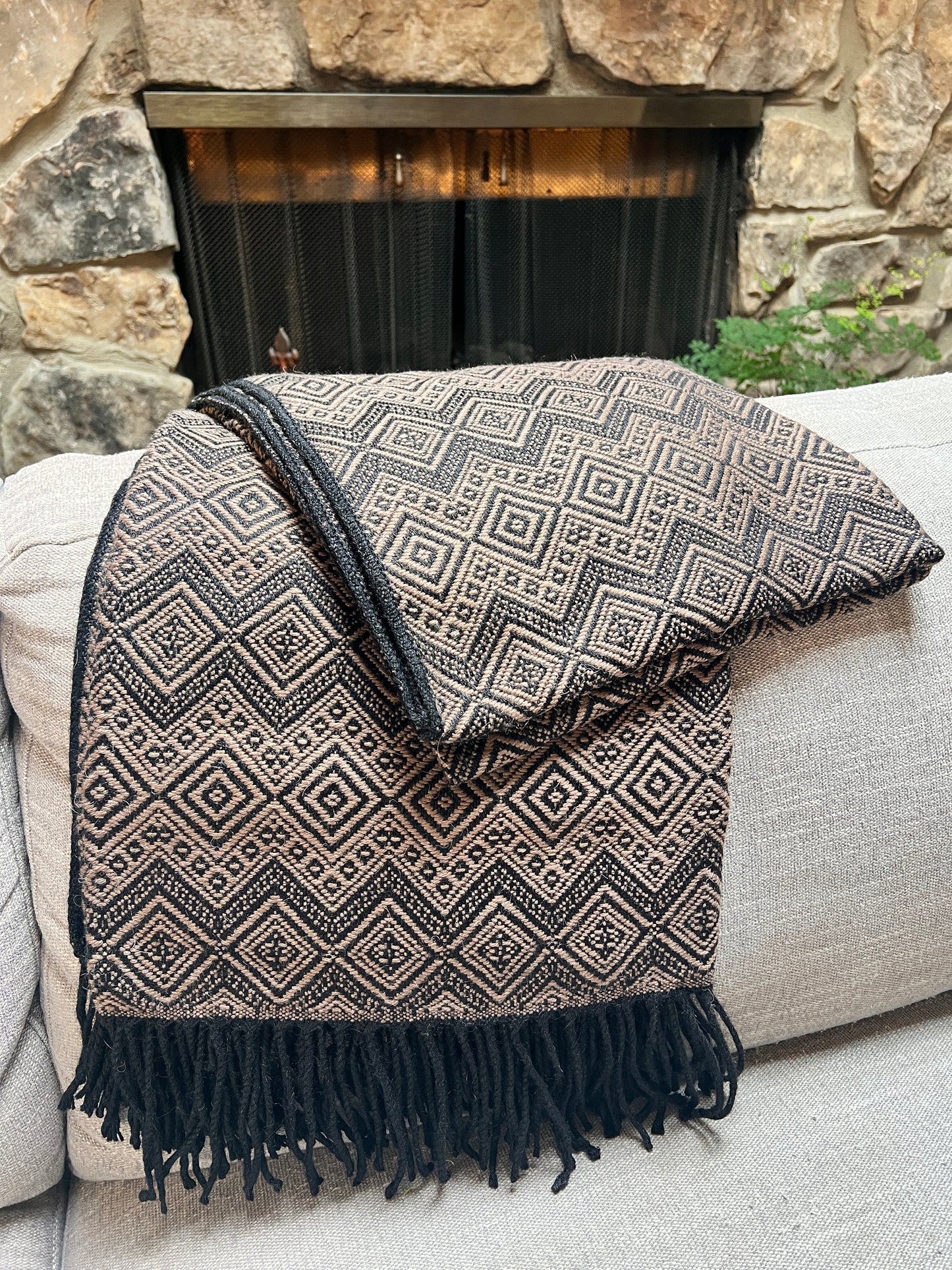 Andean Noir Alpaca Throw Blanket.