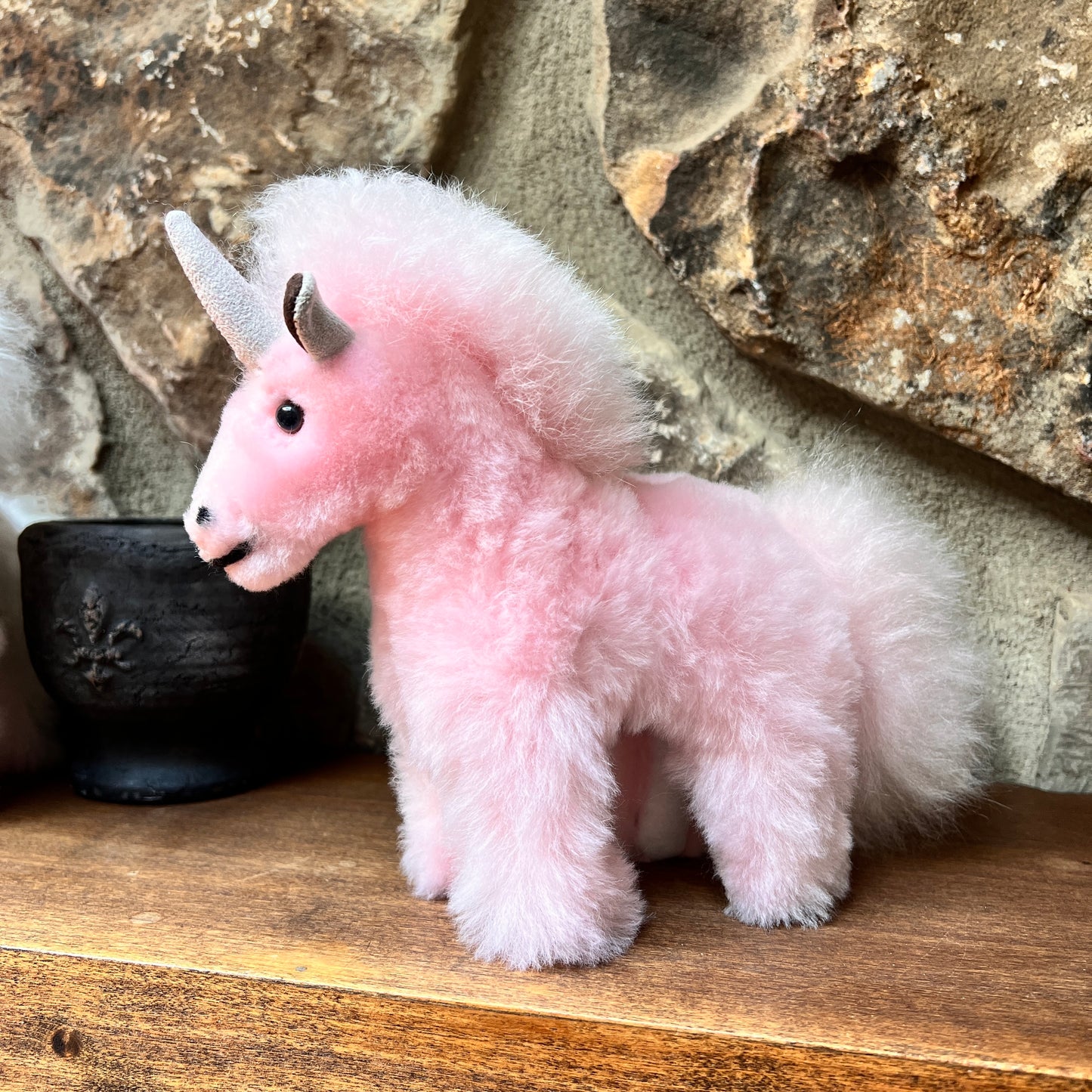 Large handmade baby Alpaca Fur UNICORN