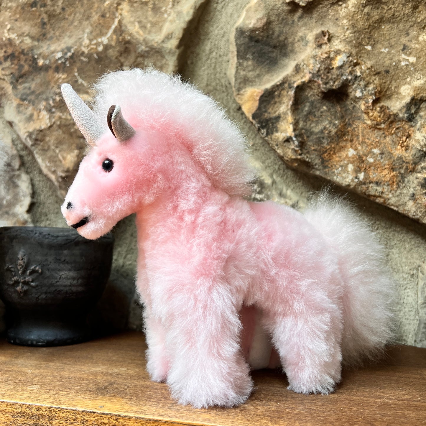 Large handmade baby Alpaca Fur UNICORN