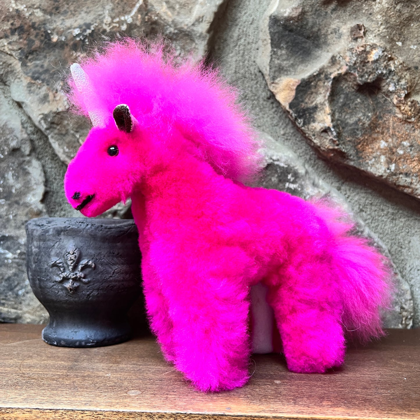Large handmade baby Alpaca Fur UNICORN