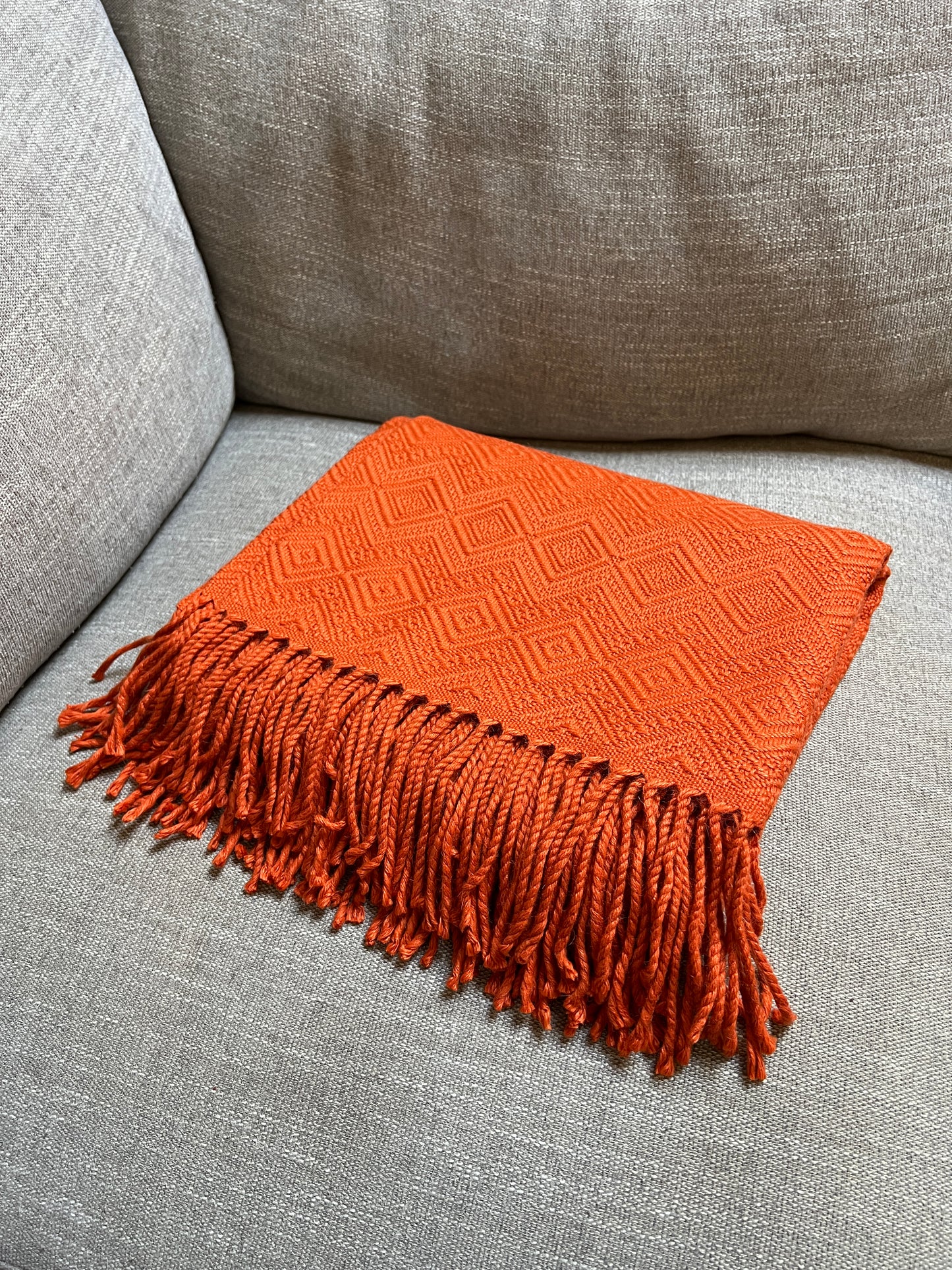 Luxury hand-loomed, Pumpkin Spice Alpaca Blanket