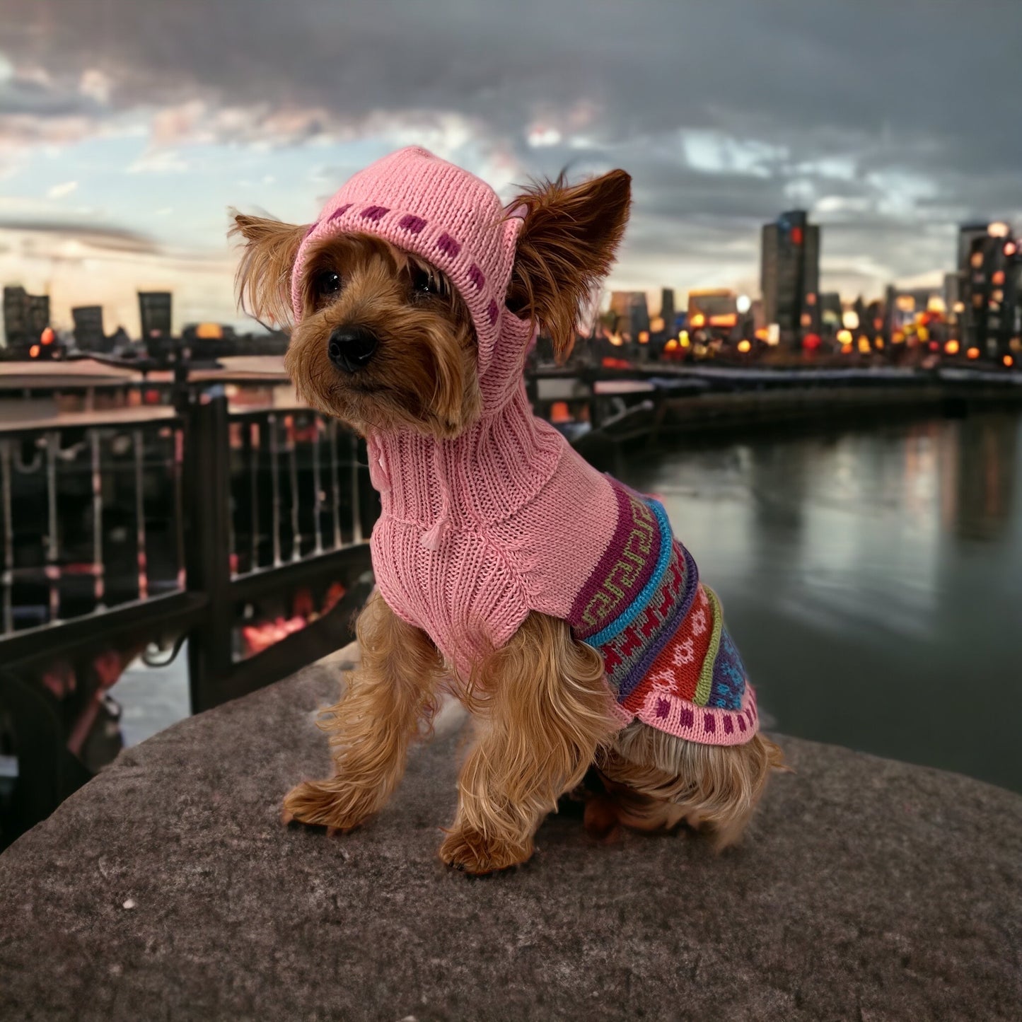Peruvian Baby Pink Alpaca Dog Hoodie- (Size X0-8)