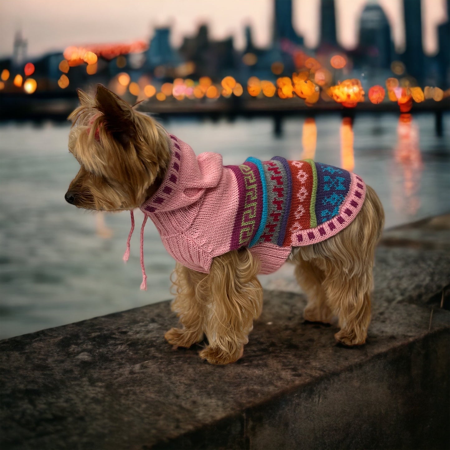 Peruvian Baby Pink Alpaca Dog Hoodie- (Size X0-8)