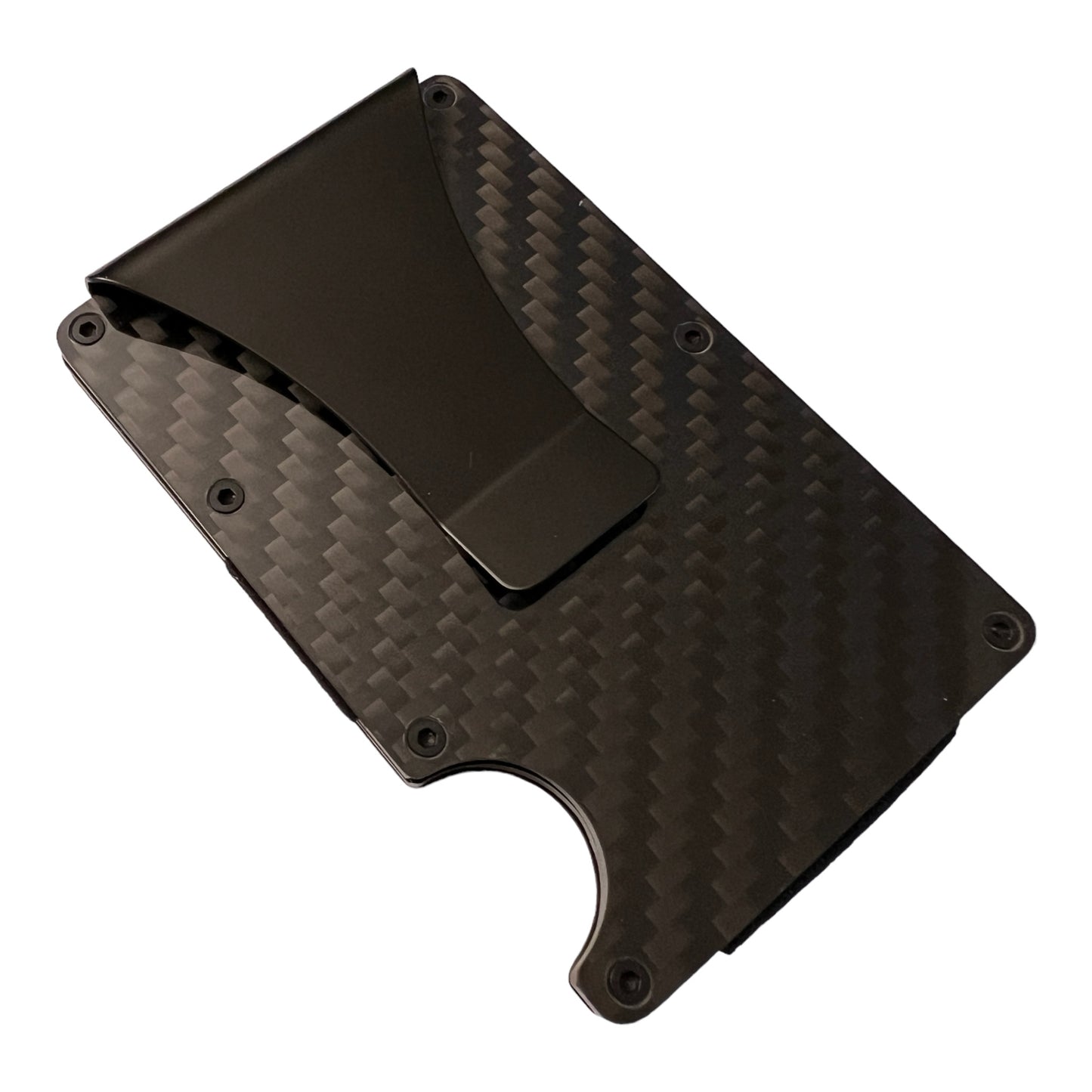 Black Carbon RFID blocking slim wallet.