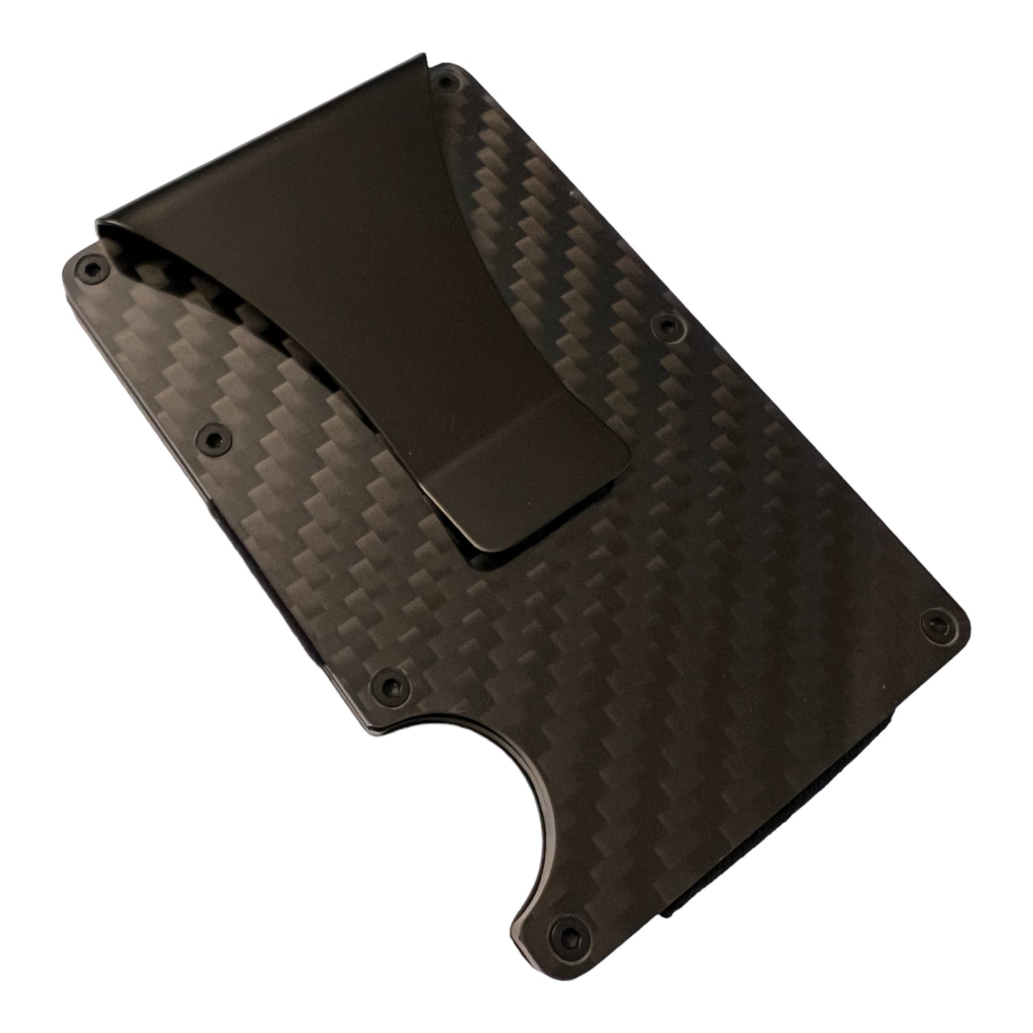 Black Carbon RFID blocking slim wallet.