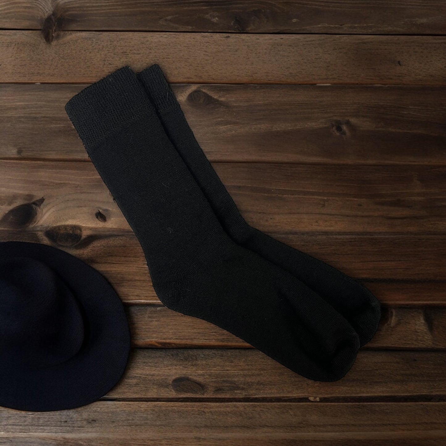 Black color Luxury baby alpaca socks featuring hypoallergenic, moisture-wicking, and antimicrobial properties.