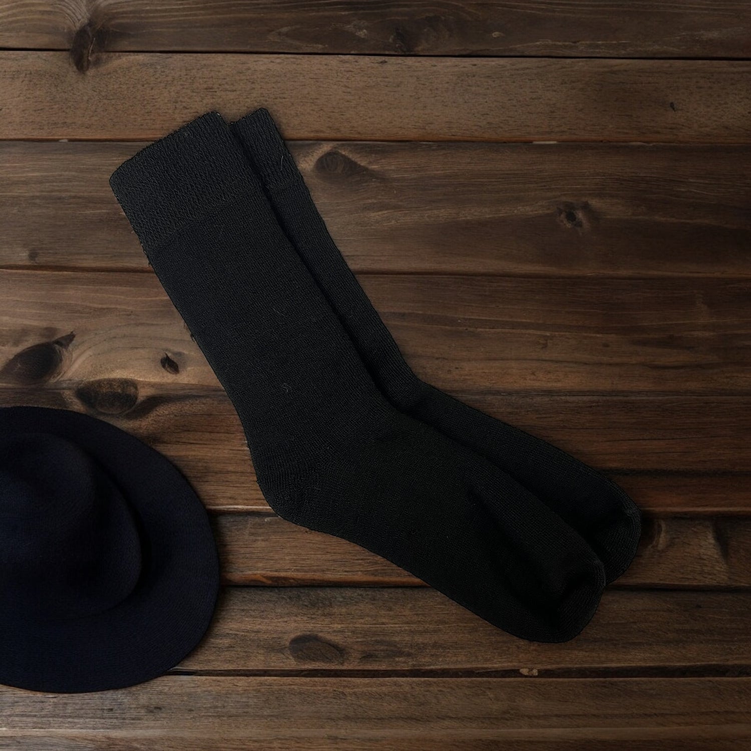 Black color Luxury baby alpaca socks featuring hypoallergenic, moisture-wicking, and antimicrobial properties.