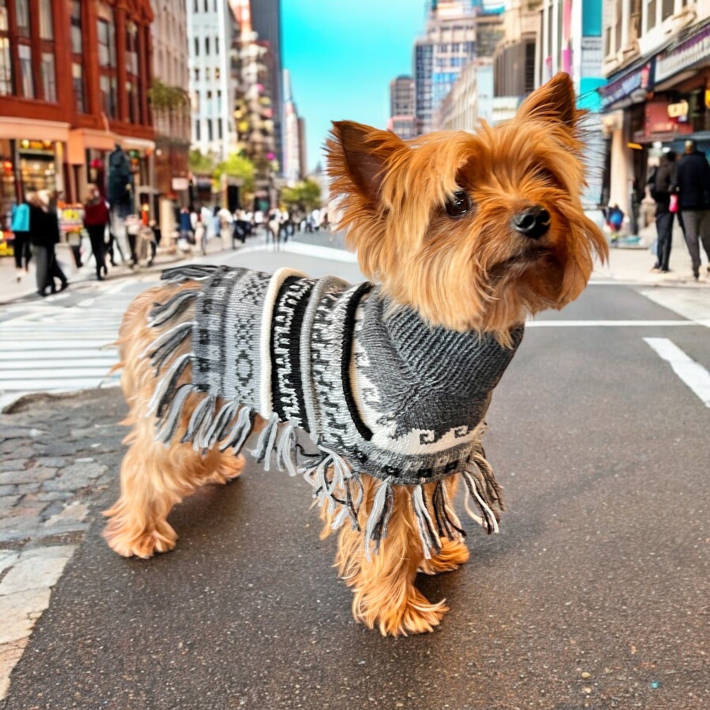 MACHU MIST (Charcoal) Alpaca dog poncho (sizes X0-8)