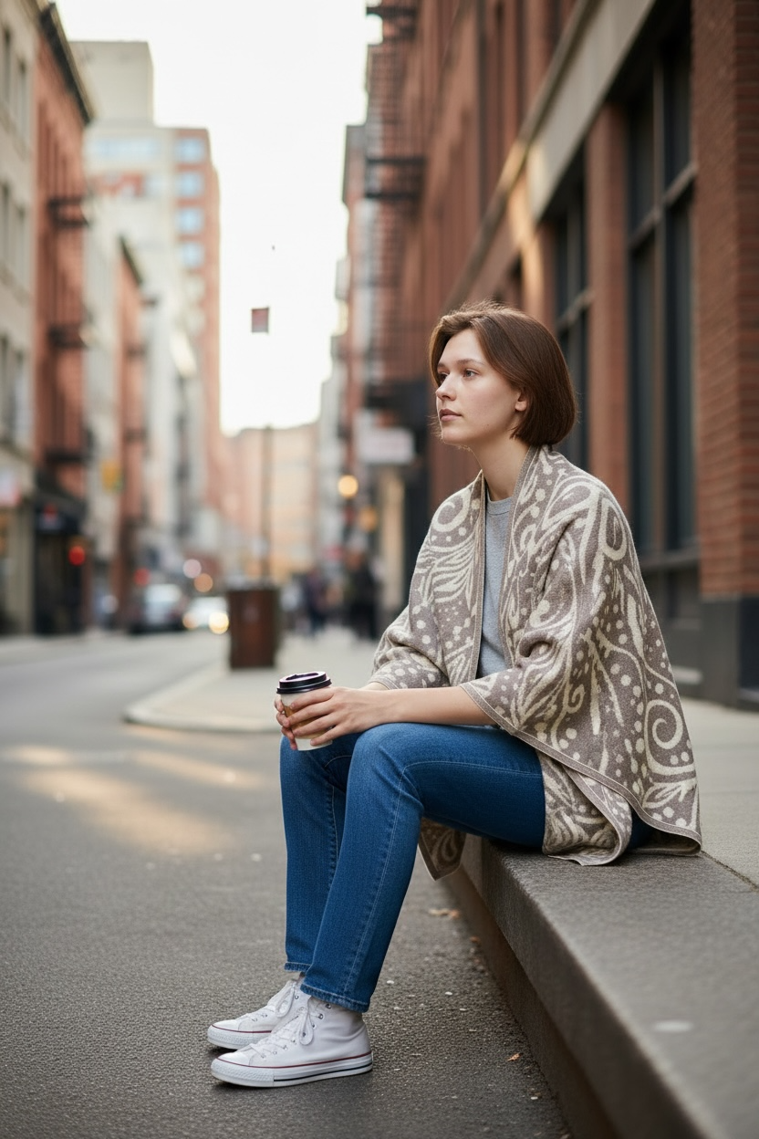 Alpaca Reversible Shawl.