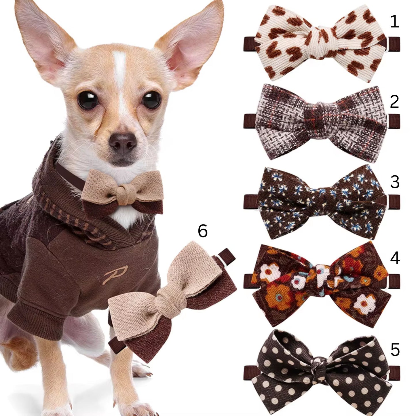 CAFE COLLECTION dog bows with strap.