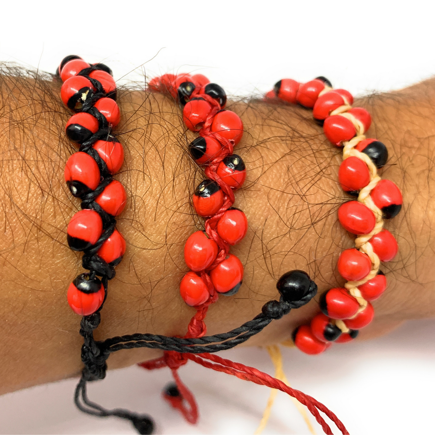 Handmade Peruvian Huayruro seed, good luck bracelet. - Peruvian Accent