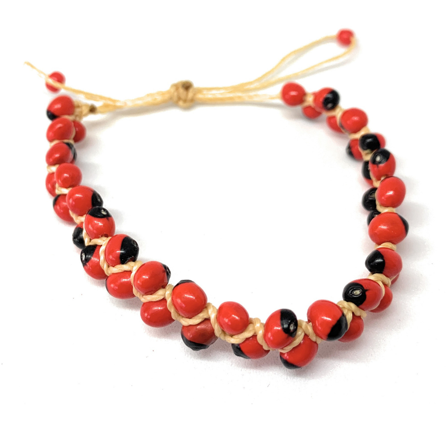 Handmade Peruvian Huayruro seed, good luck bracelet. - Peruvian Accent