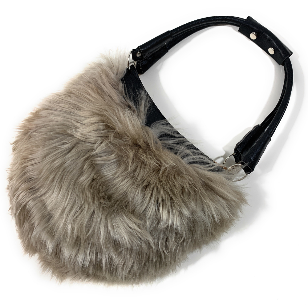 TAUPE Luxury Alpaca Fur Purse – Elegant & Soft